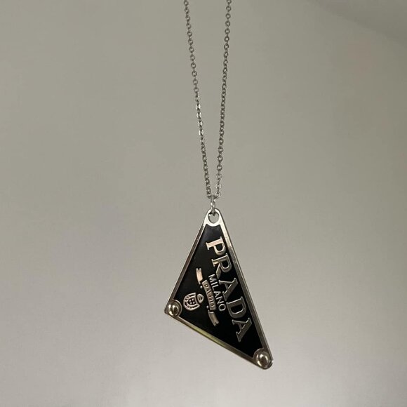 Prada Triangle Asymmetric Necklace - Picture 3 of 3